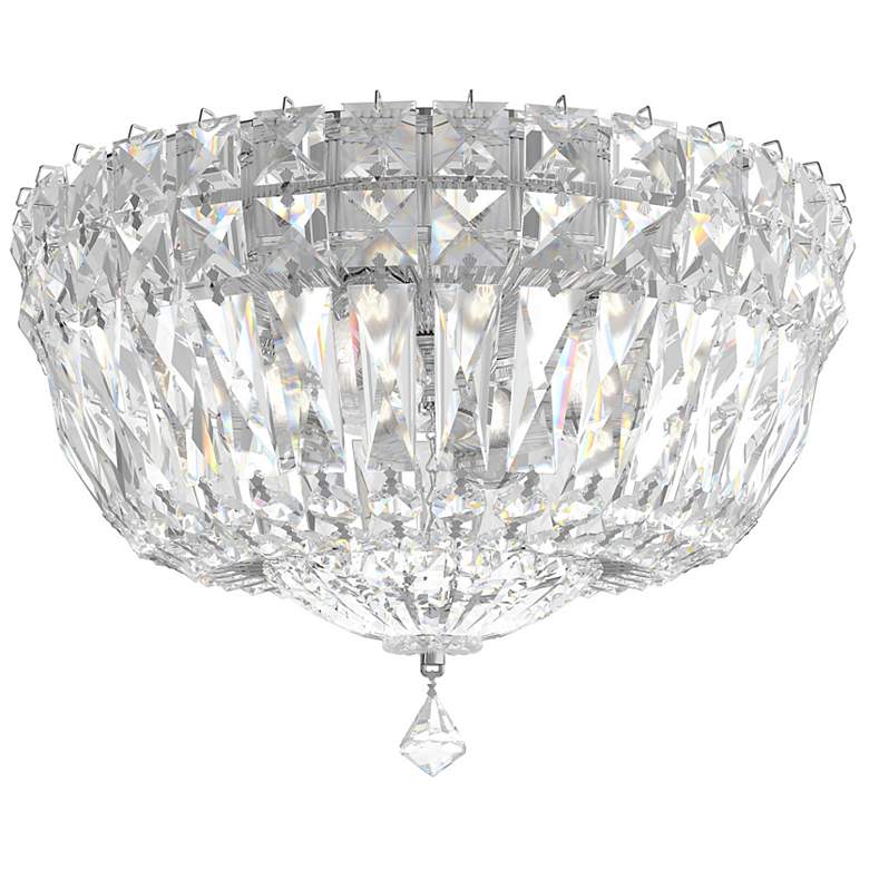 Image 2 Petit Crystal Deluxe 7"H x 10"W 4-Light Flush Mount in Silver