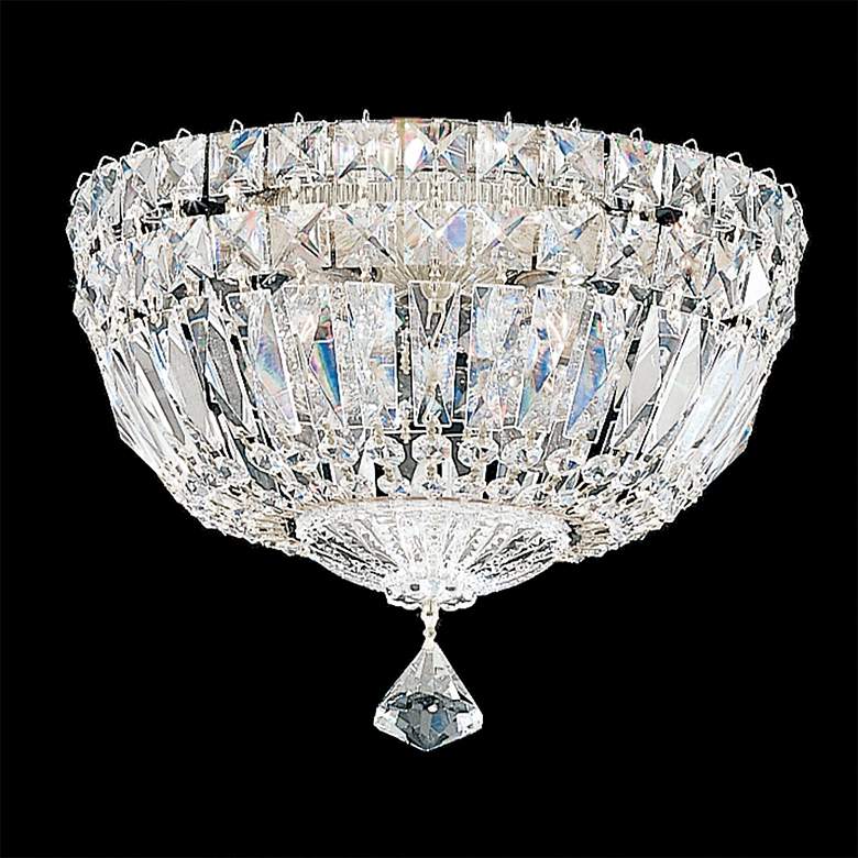 Image 3 Petit Crystal Deluxe 7"H x 10"W 4-Light Flush Mount in Silver more views