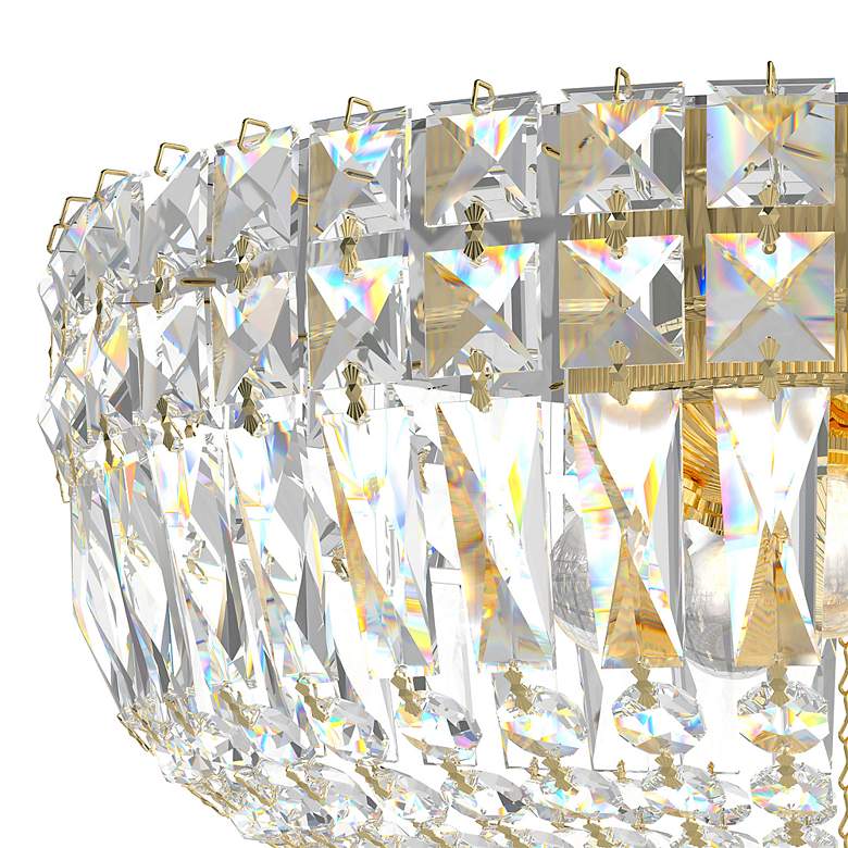 Image 2 Petit Crystal Deluxe 8"H x 12"W 5-Light Flush Mount in Polished G more views