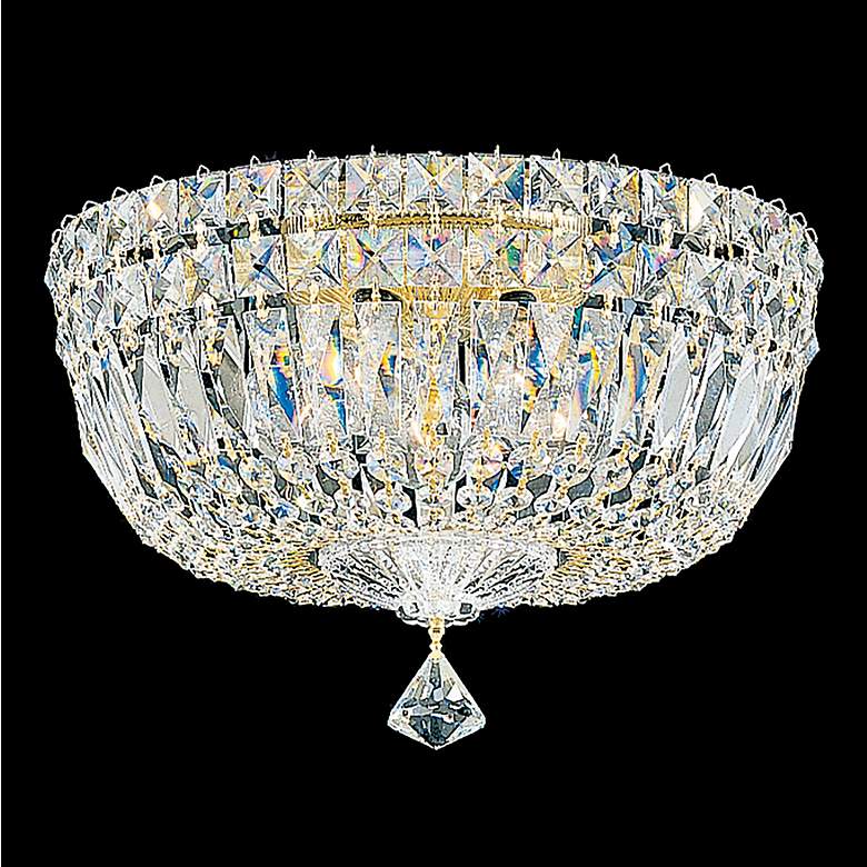 Image 3 Petit Crystal Deluxe 8"H x 12"W 5-Light Flush Mount in Polished G more views