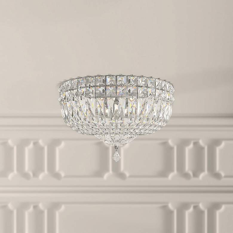 Image 6 Petit Crystal Deluxe 8"H x 12"W 5-Light Flush Mount in Polished G more views