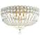 Petit Crystal Deluxe 8"H x 12"W 5-Light Flush Mount in Polished G