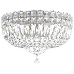 Petit Crystal Deluxe 8"H x 12"W 5-Light Flush Mount in Silver