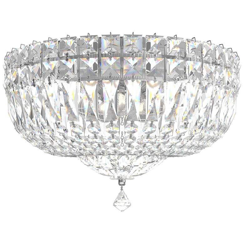 Image 1 Petit Crystal Deluxe 8"H x 12"W 5-Light Flush Mount in Silver