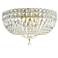 Petit Crystal Deluxe 8"H x 14"W 5-Light Flush Mount in Polished G
