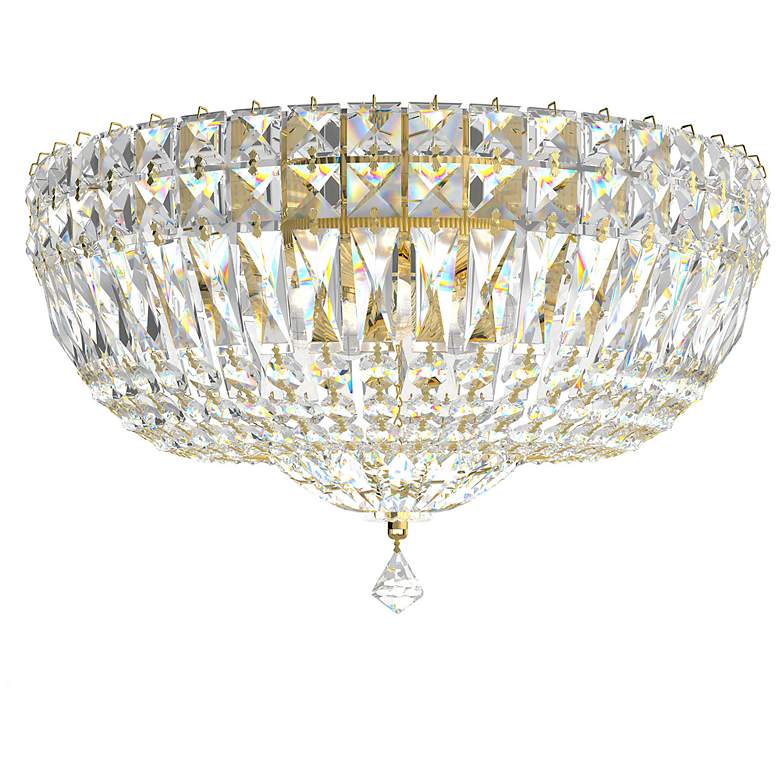 Image 2 Petit Crystal Deluxe 8"H x 14"W 5-Light Flush Mount in Polished G