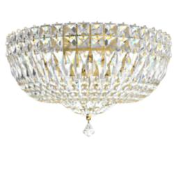 Petit Crystal Deluxe 8"H x 14"W 5-Light Flush Mount in Polished G