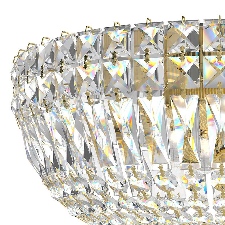 Image 3 Petit Crystal Deluxe 8"H x 14"W 5-Light Flush Mount in Polished G more views