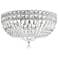 Petit Crystal Deluxe 8"H x 14"W 5-Light Flush Mount in Silver