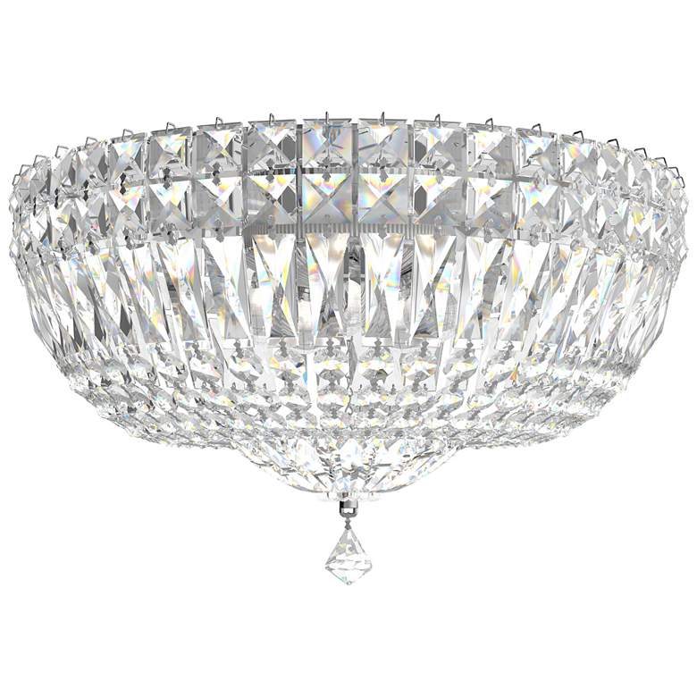 Image 1 Petit Crystal Deluxe 8"H x 14"W 5-Light Flush Mount in Silver