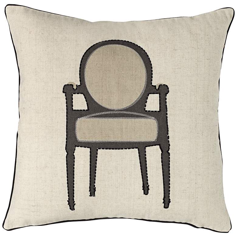 Image 1 Petite Chaise 18 inch Square Hand-Stitched Accent Pillow