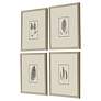 5_Petite Ferns 14" High 4-Piece Giclee Framed Wall Art Set more views