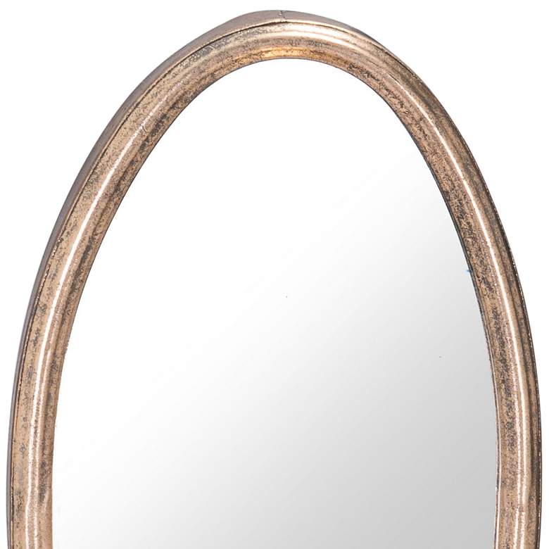 Petite Ogee Gold 7&quot; x 12 3/4&quot; Oval Wall Mirror with Shelf more views