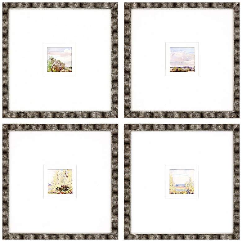 Image 1 Petite Placid 13"W x 13"H Traditional Framed Art Set of 4