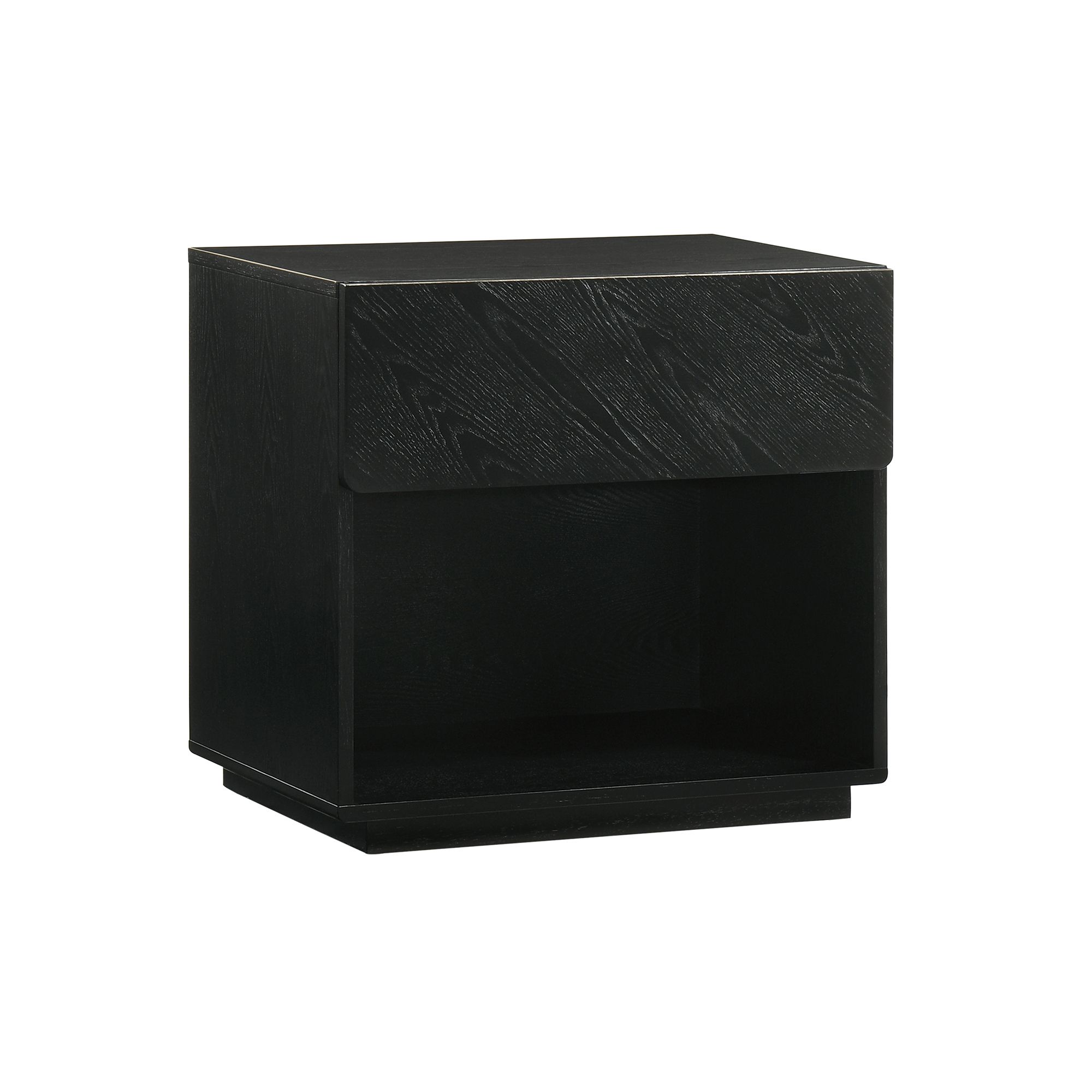 Image 3 Petra 1 Drawer Nightstand in Wood and Black Finish more views