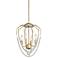 Petra 12 1/4"W Antique Brass 4-Light Beaded Pendant Light