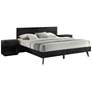 Petra 3 Piece King Bedroom Set in Wood and Black Finish