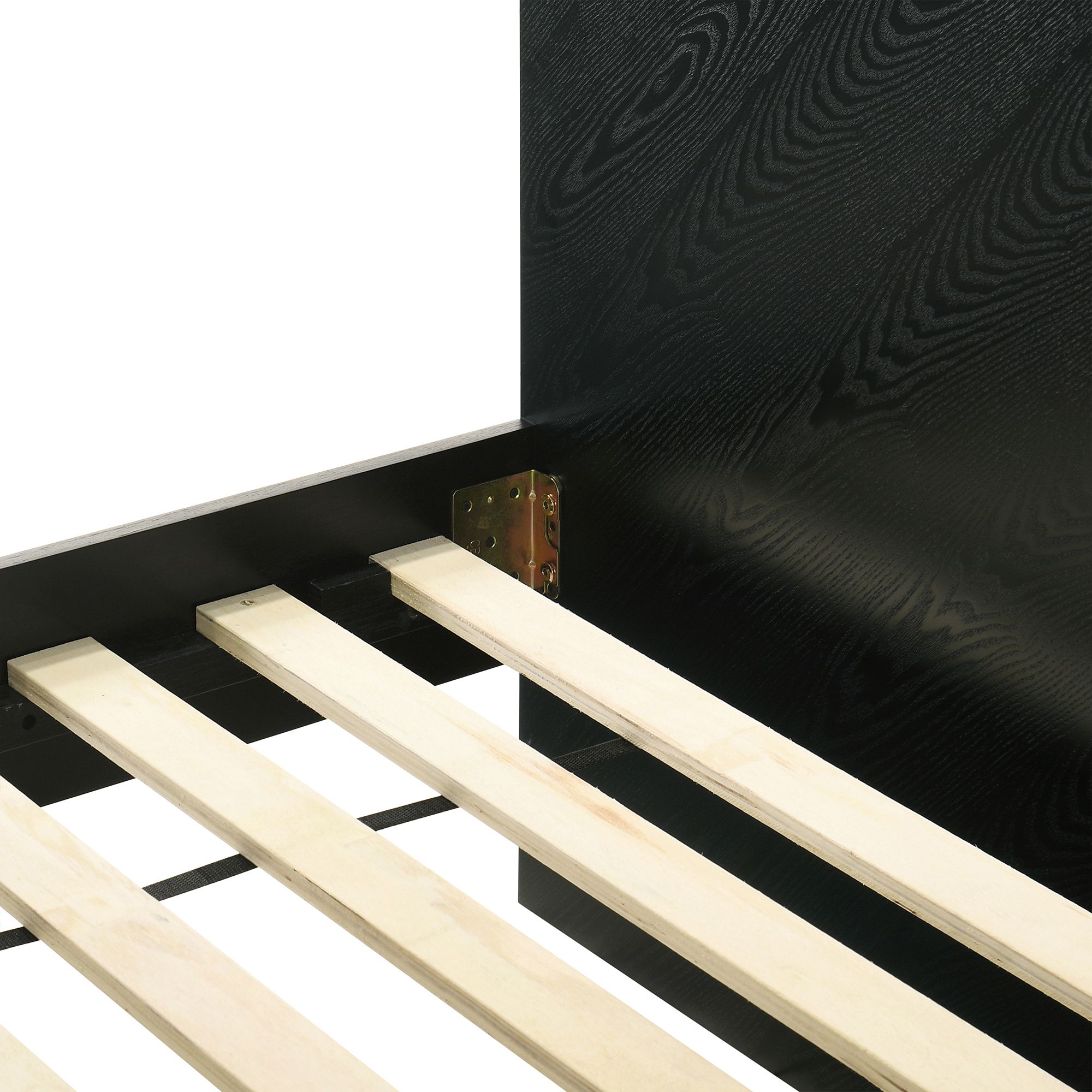 Petra 3 Piece Queen Bedroom Set in Wood and Black Finish