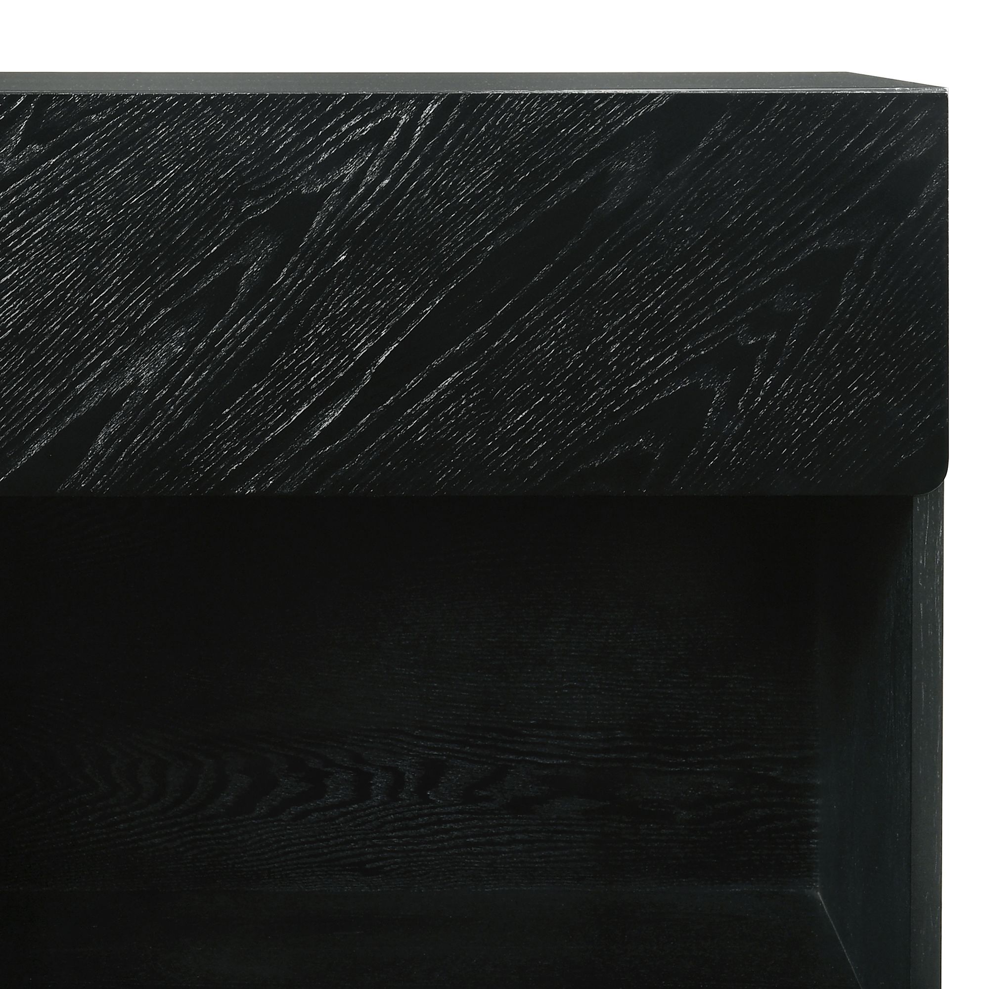 Petra 3 Piece Queen Bedroom Set in Wood and Black Finish