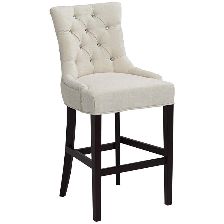Image 1 Petra 30 inch Black Tufted Chenille Barstool