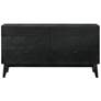 Petra 6 Drawer Dresser in Wood and Black Finish