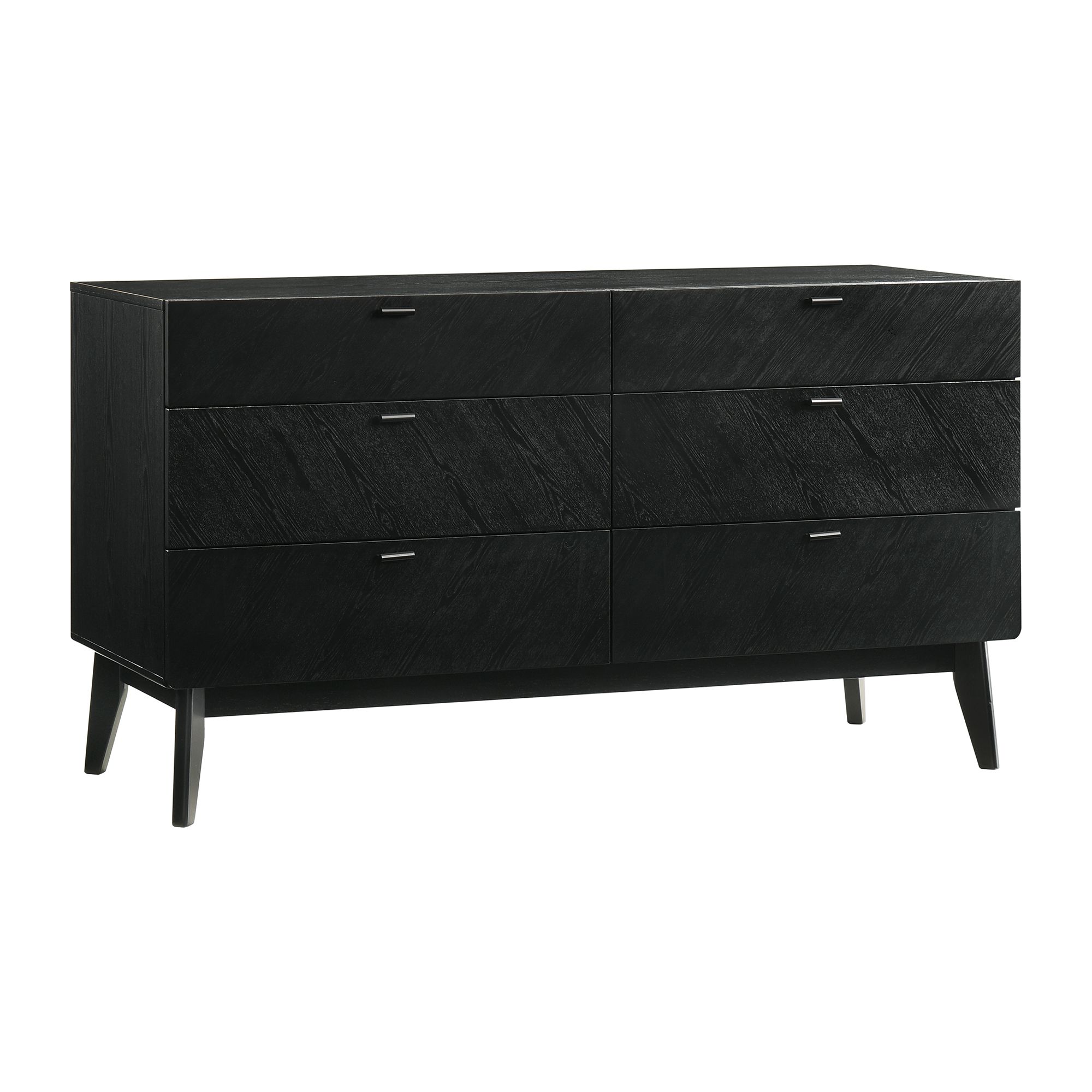 Thumbnail3 of Petra 6 Drawer Dresser in Wood and Black Finish more views