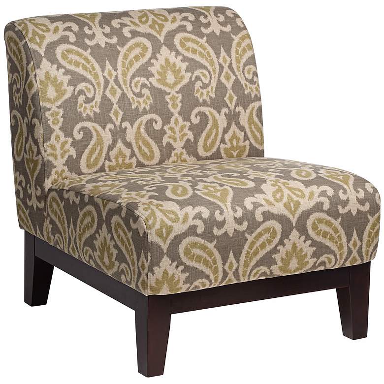 Image 1 Petra Ikat Grey Fabric Armless Accent Chair