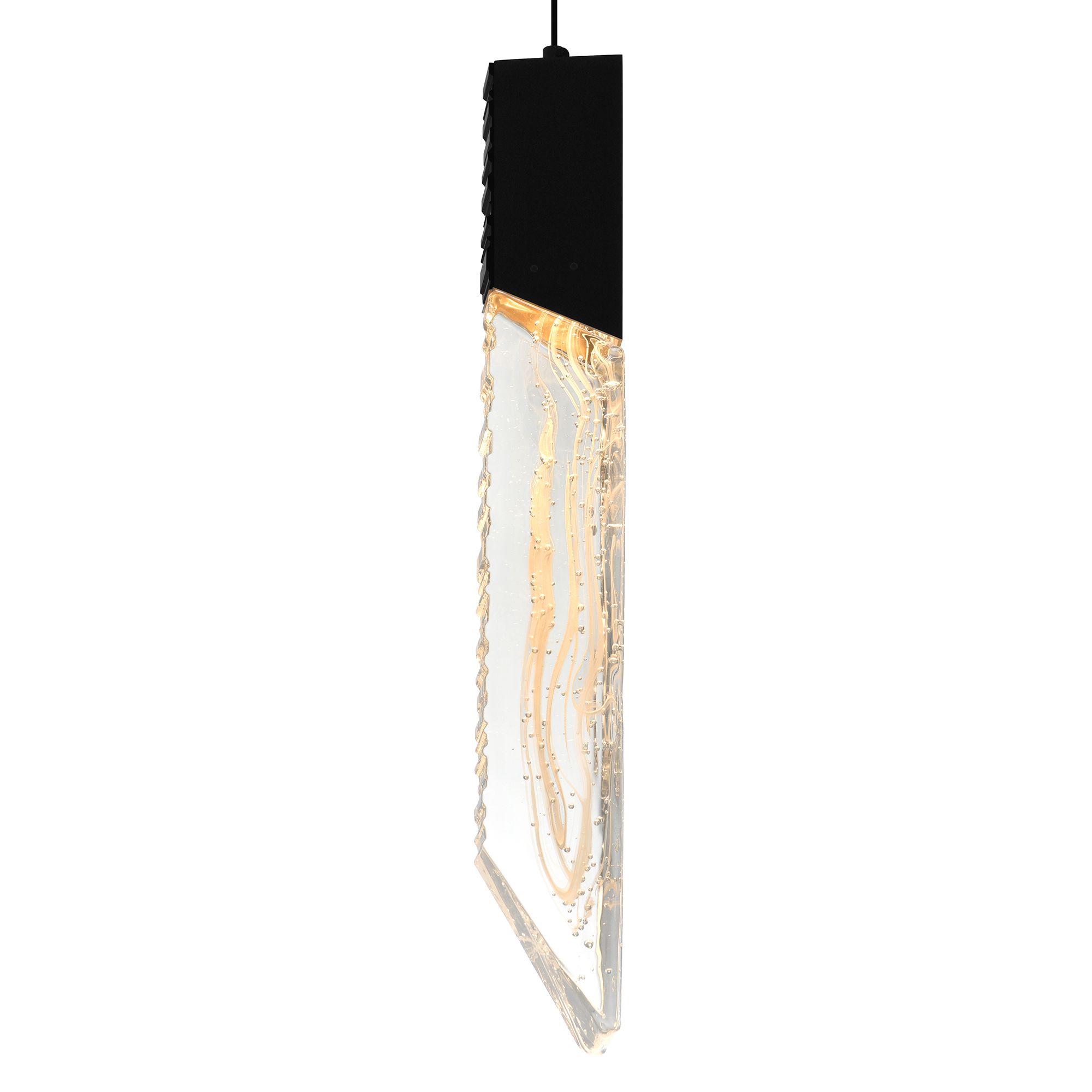 Image 5 Petra Integrated LED 24in Black Chandelier with Handcrafted Glass more views