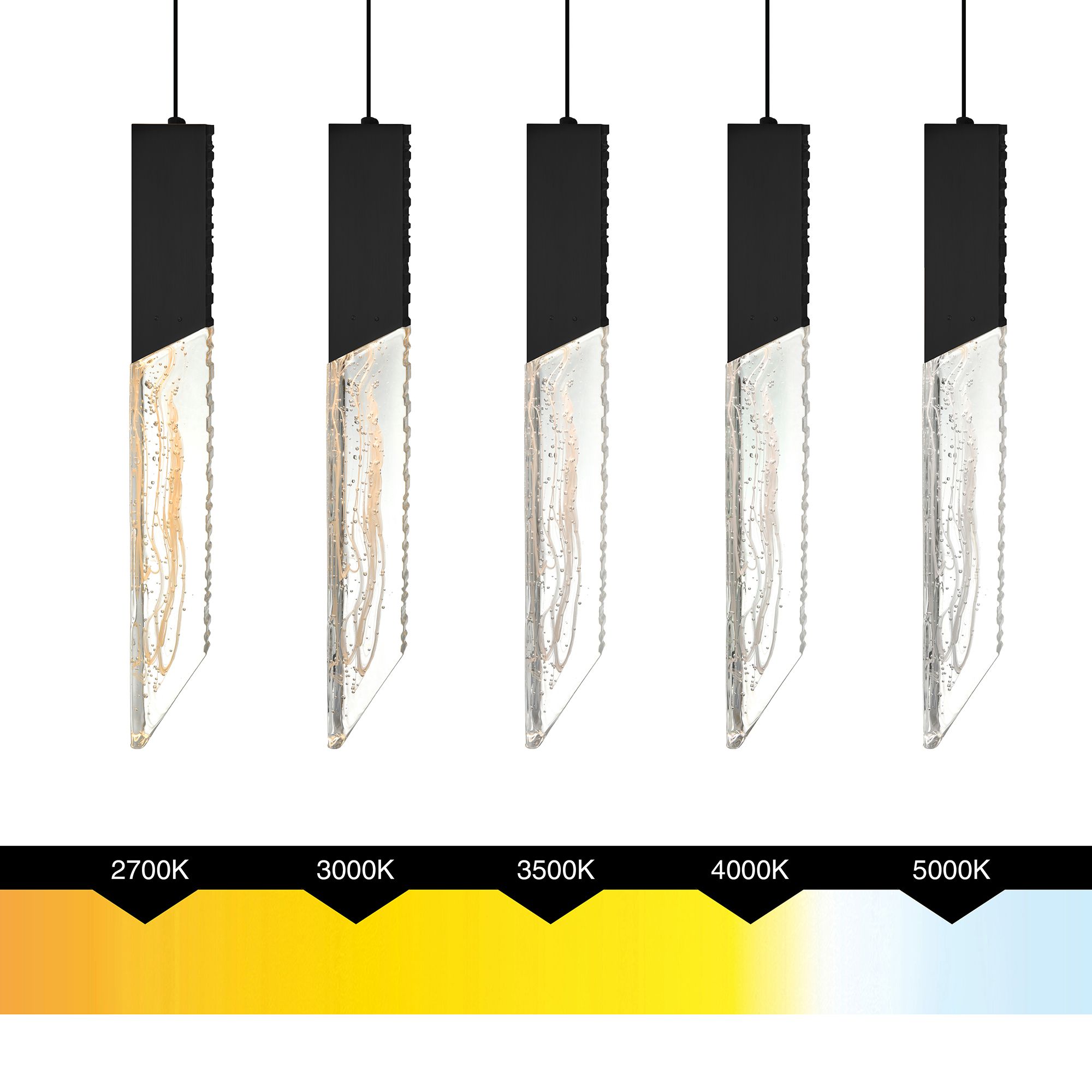 Image 7 Petra Integrated LED 24in Black Chandelier with Handcrafted Glass more views
