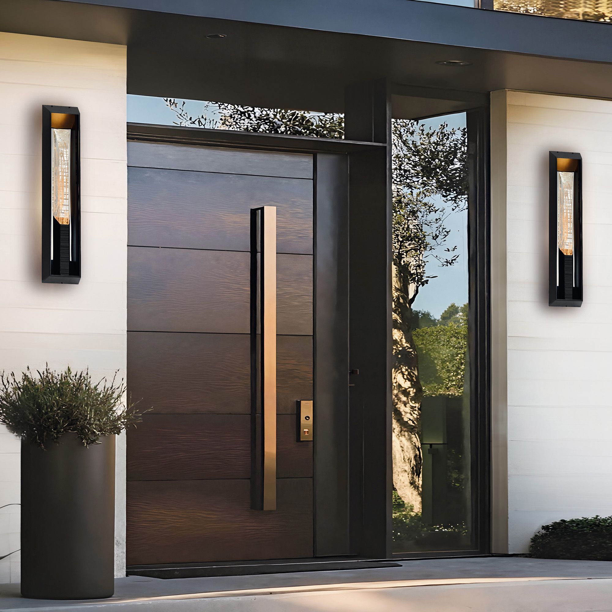 Petra Integrated LED 29in Sand Black Outdoor Wall Light
