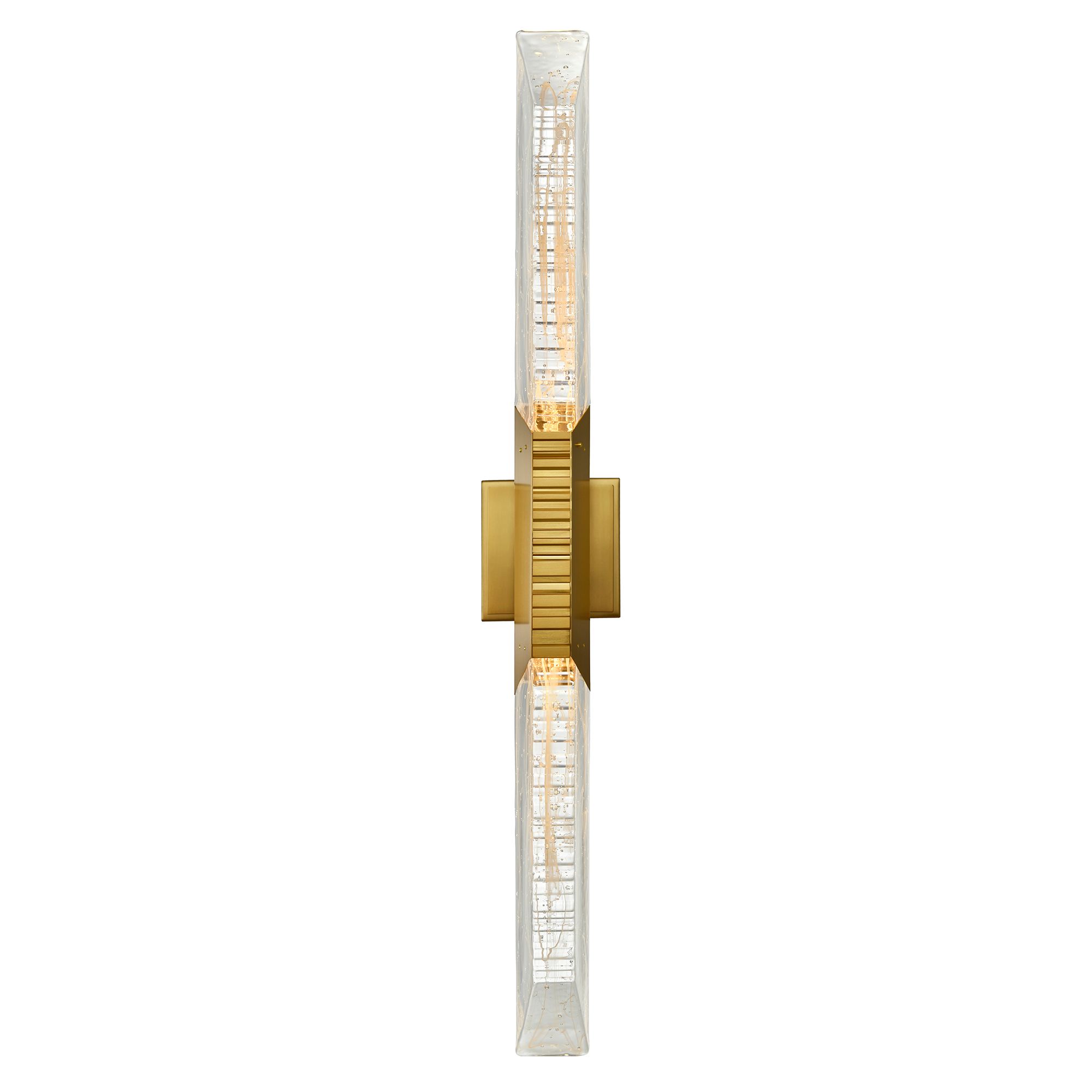 Image 2 Petra Integrated LED 36in Brass Vanity Light with Handcrafted Glass more views