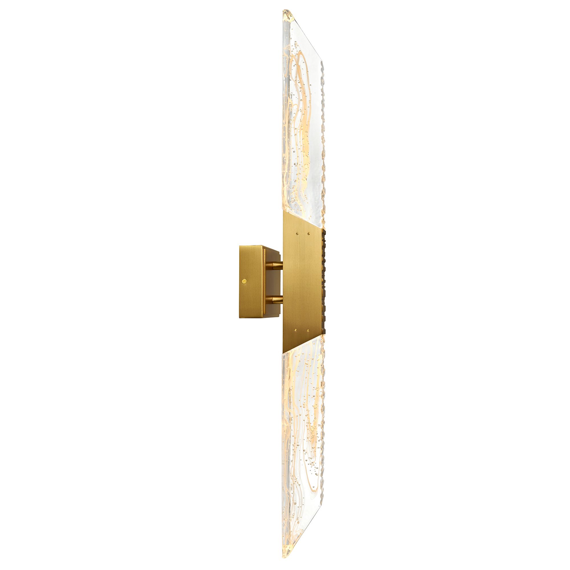 Image 3 Petra Integrated LED 36in Brass Vanity Light with Handcrafted Glass more views