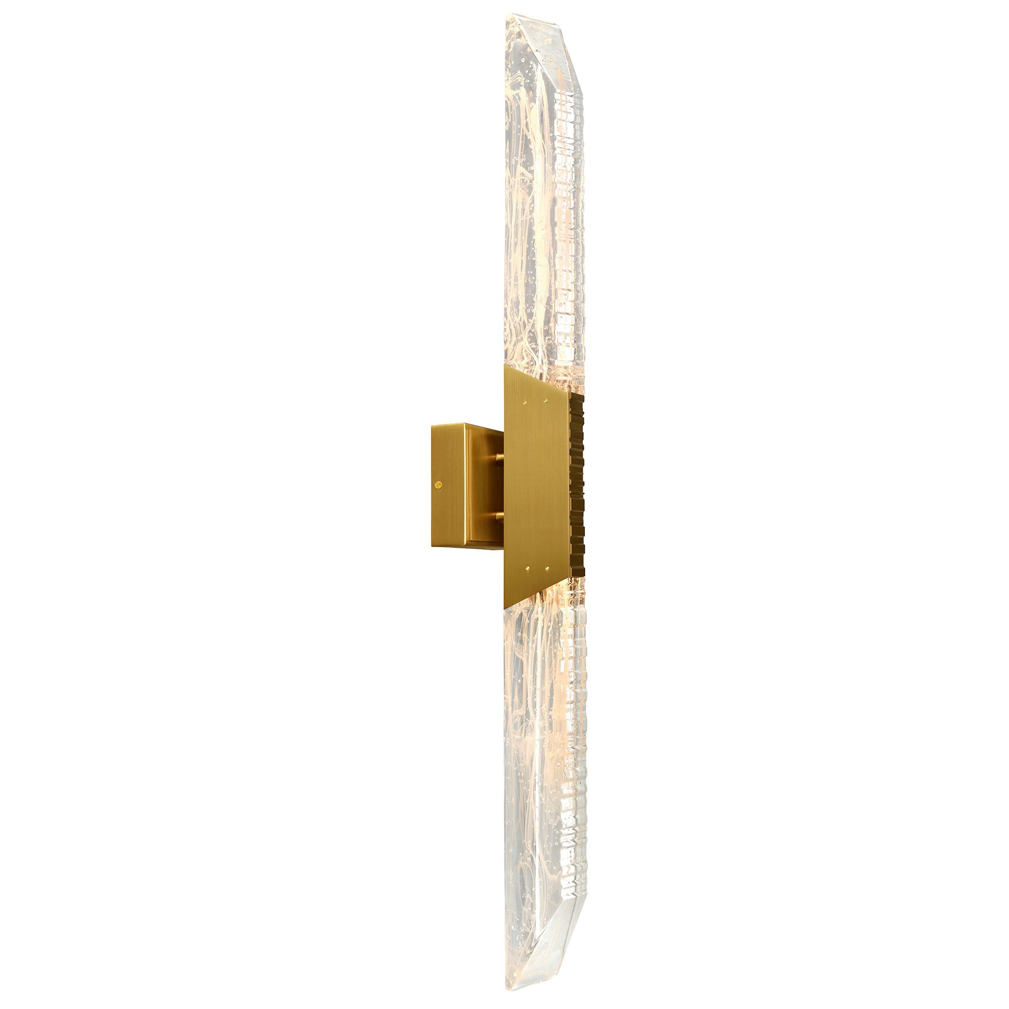 Image 4 Petra Integrated LED 36in Brass Vanity Light with Handcrafted Glass more views