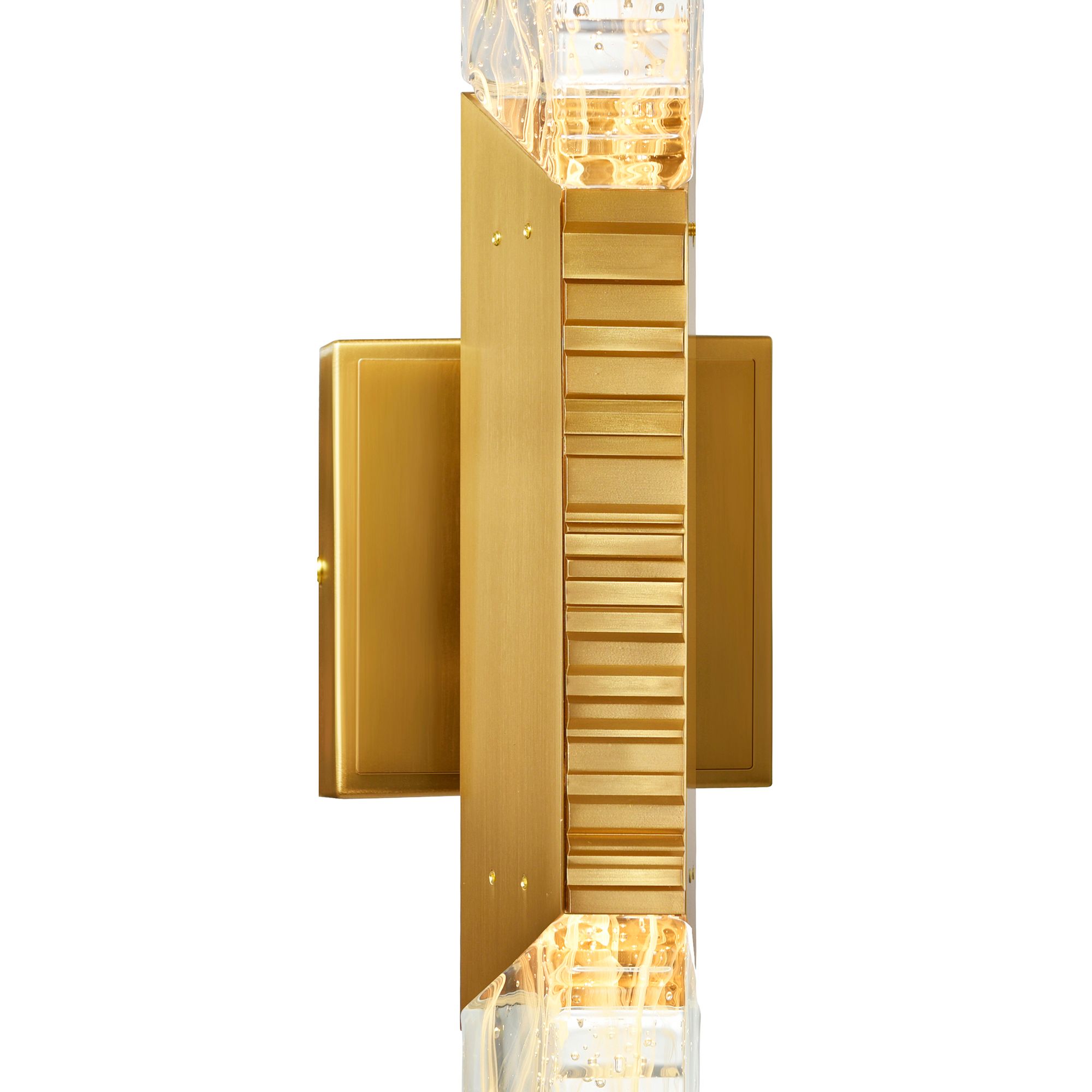 Image 7 Petra Integrated LED 36in Brass Vanity Light with Handcrafted Glass more views
