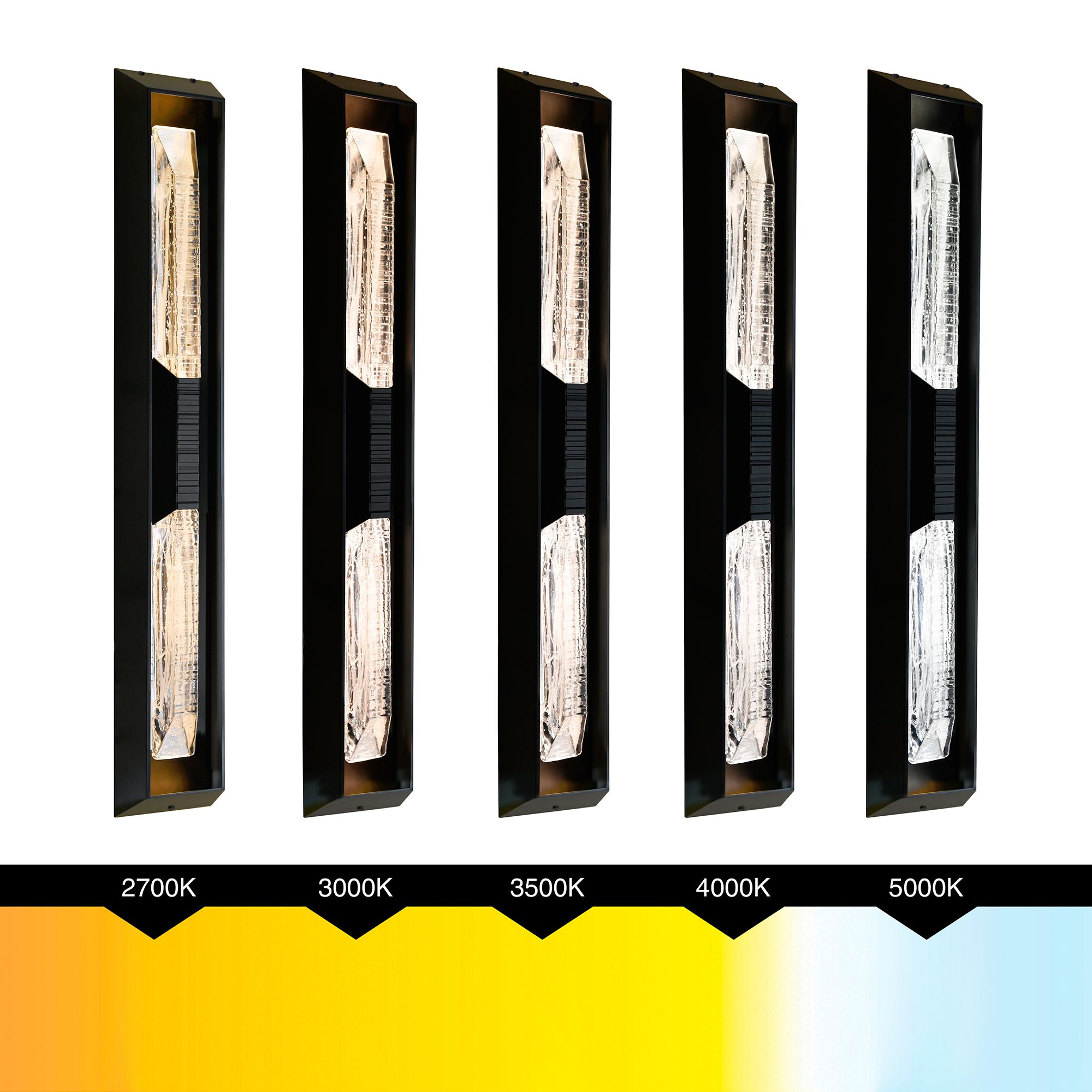 Petra Integrated LED 44in Sand Black Outdoor Wall Light