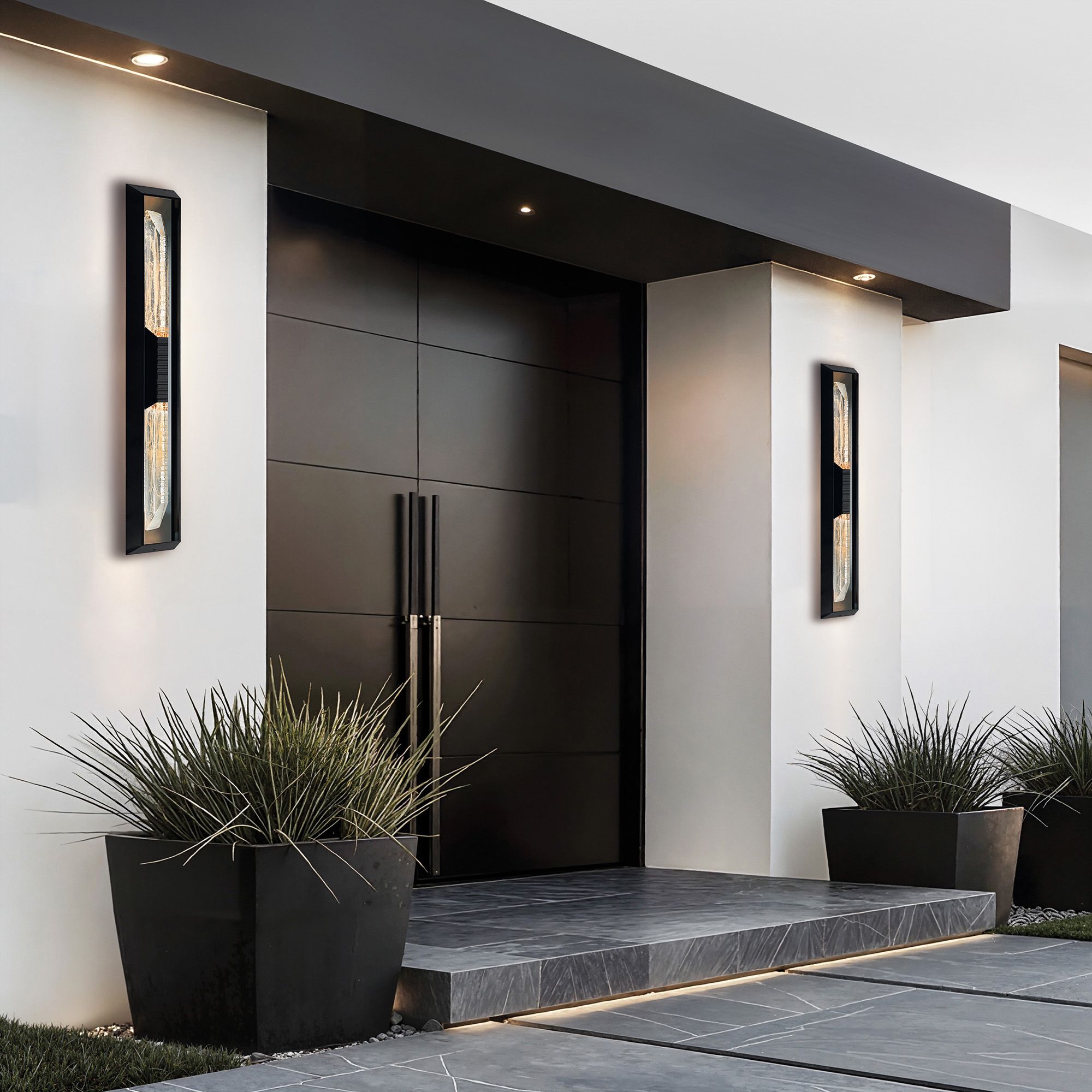 Petra Integrated LED 44in Sand Black Outdoor Wall Light