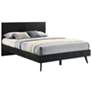 Petra Queen Platform Bed Frame in Wood and Black Finish