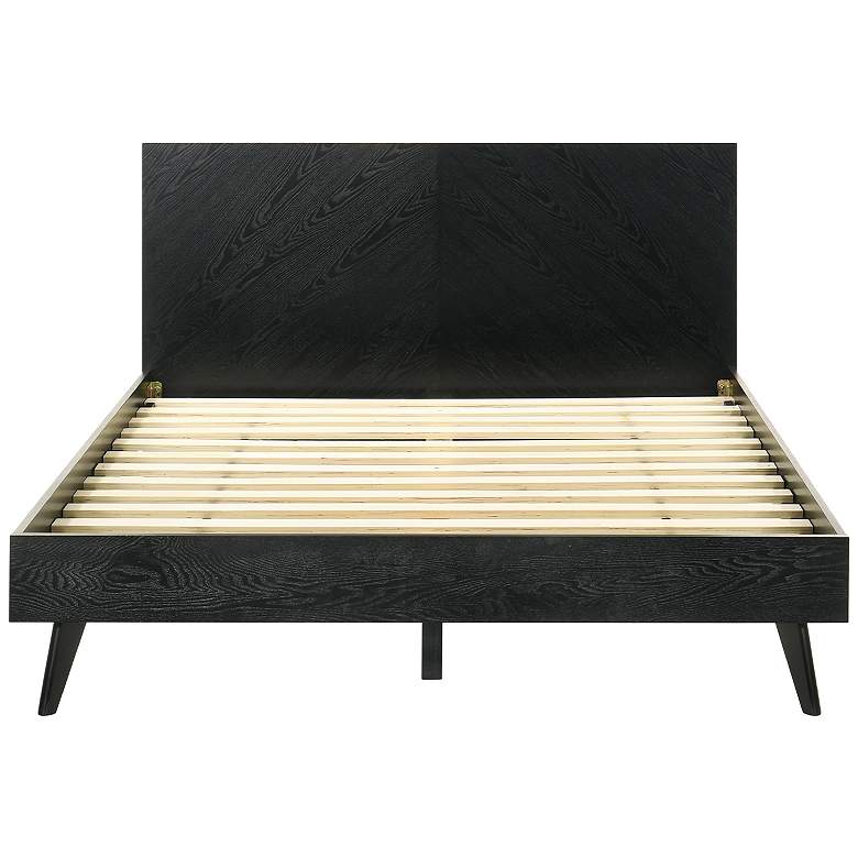 Image 4 Petra Queen Platform Bed Frame in Wood and Black Finish more views