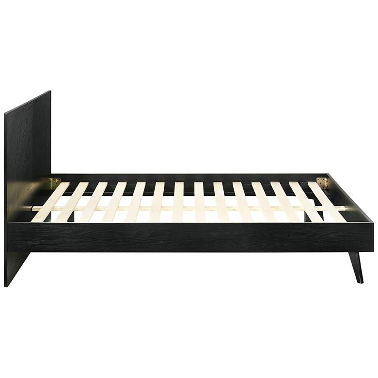 Image 5 Petra Queen Platform Bed Frame in Wood and Black Finish more views