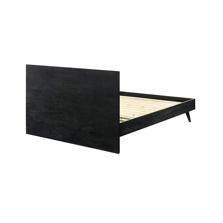 Image 6 Petra Queen Platform Bed Frame in Wood and Black Finish more views