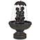 Petrichor 40"H Bronze Children Under Umbrella Indoor/Outdoor Fountain