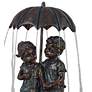 5_Petrichor 40"H Bronze Children Under Umbrella Indoor/Outdoor Fountain more views