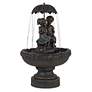 7_Petrichor 40"H Bronze Children Under Umbrella Indoor/Outdoor Fountain more views