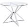 Petrife 41 1/4" Wide Chrome and Clear Round Dining Table
