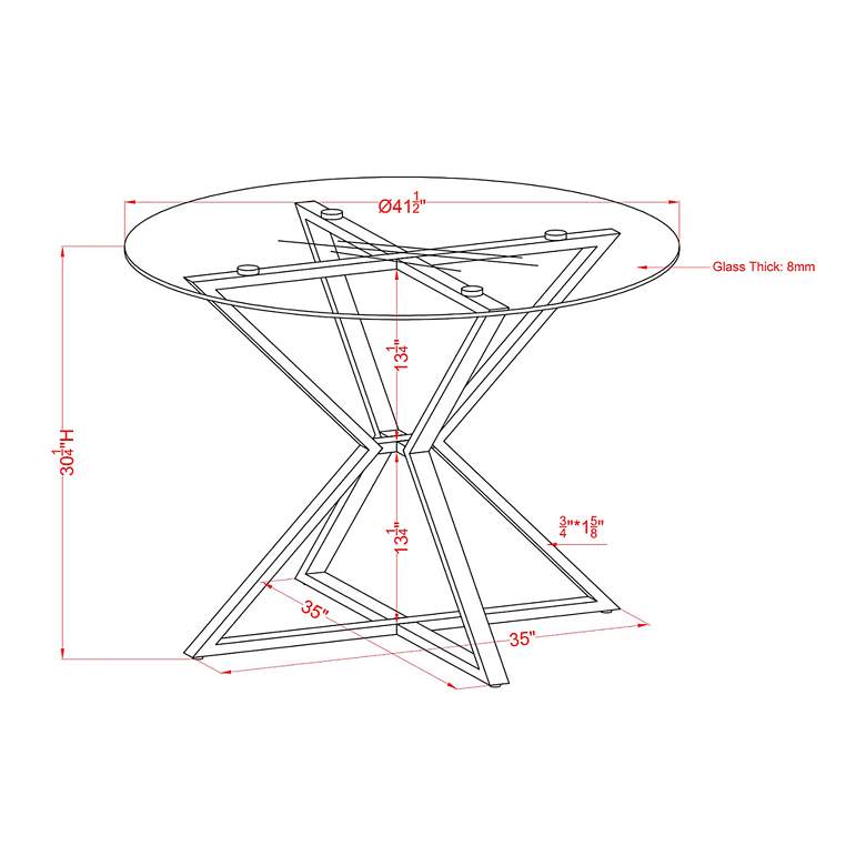 Image 5 Petrife 41 1/4" Wide Chrome and Clear Round Dining Table more views
