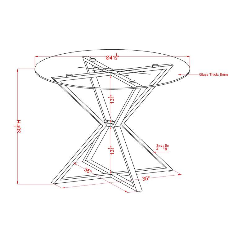 Image 5 Petrife 41 1/4" Wide Chrome and Clear Round Dining Table more views