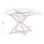 Petrife 41 1/4" Wide Chrome and Clear Round Dining Table