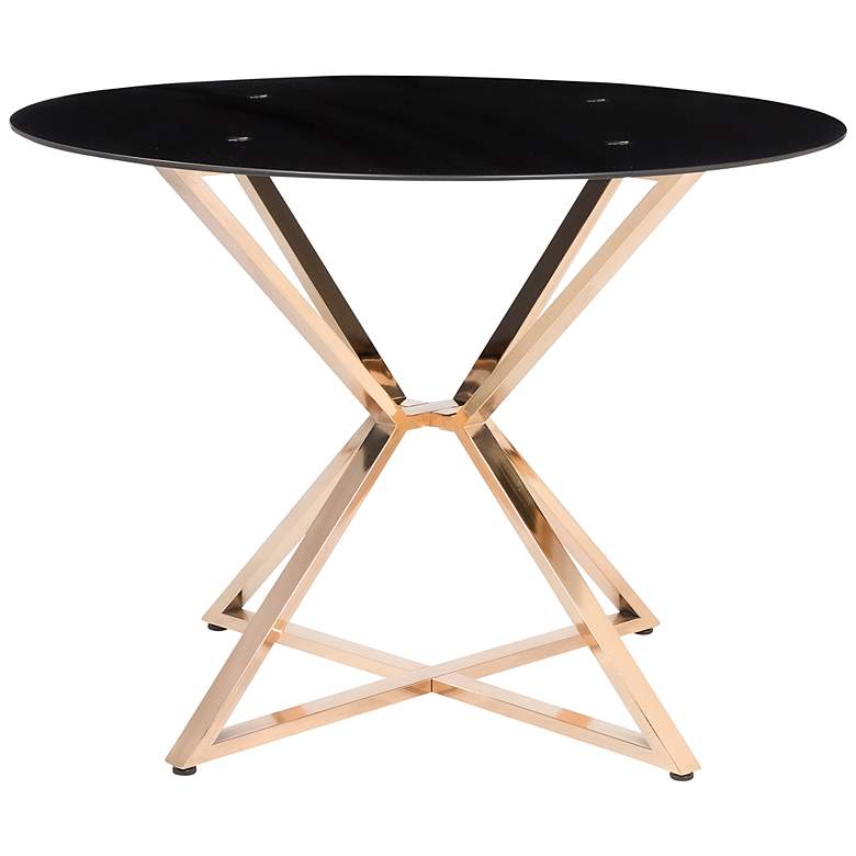 Image 2 Petrife 41 1/4 inch Wide Gold and Black Round Dining Table