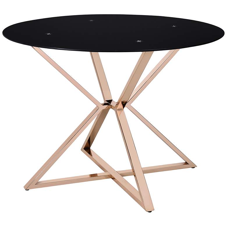 Image 3 Petrife 41 1/4 inch Wide Gold and Black Round Dining Table more views
