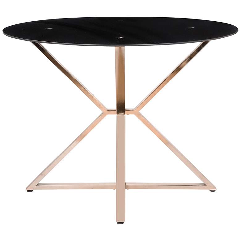 Image 4 Petrife 41 1/4 inch Wide Gold and Black Round Dining Table more views